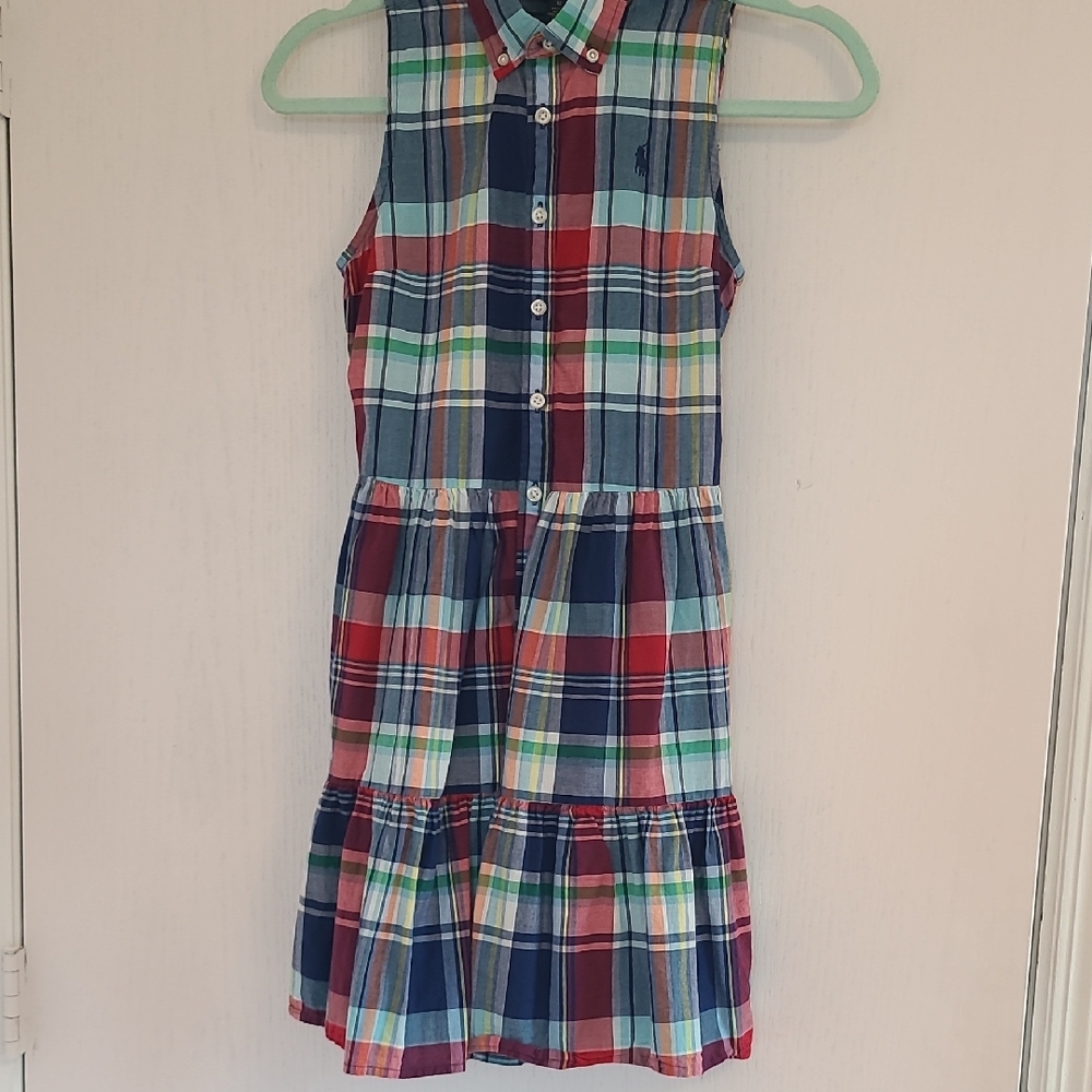 Plaid Sleeveless Kids Dress